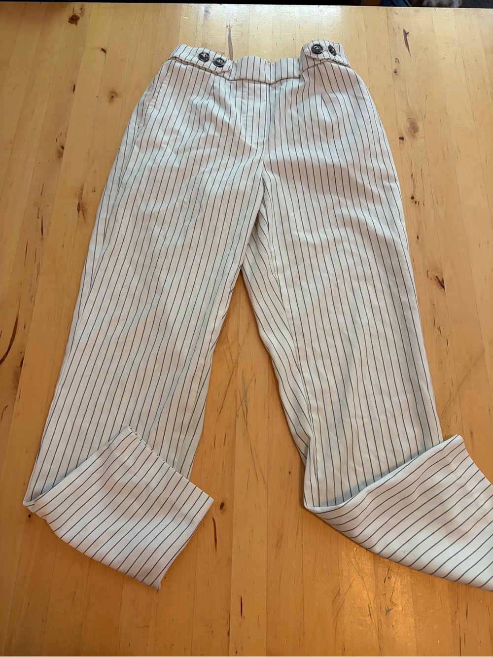 Striped White and Black Women’s Tailored Pants